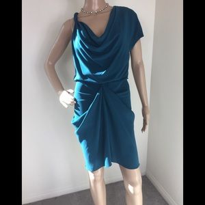 Haute Hippie Asymmetrical Teal Dress